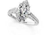 White gold Marquise Cut Cathedral Pave Diamond Engagement Ring with Six-Prong Setting_33