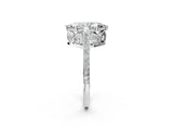 White gold Marquise Cut Cathedral Pave Diamond Engagement Ring with Six-Prong Setting_34