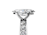 White gold Marquise Cut Channel Set Diamond Engagement Ring with Four-Prong Setting_244