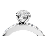 White gold Marquise Cut Channel Set Diamond Engagement Ring with Four-Prong Setting_248