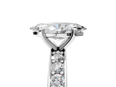 White gold Marquise Cut Channel Set Diamond Engagement Ring with Four-Prong Setting_269