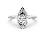 White gold Marquise Cut Channel Set Solitaire Engagement Ring with Four-Prong Setting_216