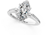 White gold Marquise Cut Channel Set Solitaire Engagement Ring with Four-Prong Setting_221