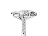 White gold Marquise Cut Channel Set Solitaire Engagement Ring with Four-Prong Setting_225