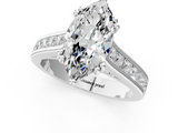 White gold Marquise Cut Channel Set Solitaire Engagement Ring with Prong Setting_59