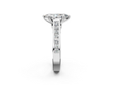 White gold Marquise Cut Channel Set Solitaire Engagement Ring with Prong Setting_60
