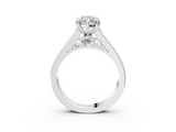 White gold Marquise Cut Channel Set Solitaire Engagement Ring with Prong Setting_61
