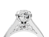 White gold Marquise Cut Channel Set Solitaire Engagement Ring with Prong Setting_62