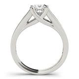White gold Marquise Cut Channel Set Solitaire Ring with Four-Prong Setting 2