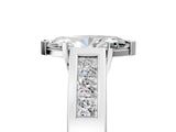 White gold Marquise Cut Channel Set Solitaire Ring with Four-Prong Setting_11
