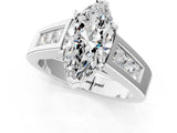 White gold Marquise Cut Channel Set Solitaire Ring with Four-Prong Setting_7