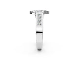 White gold Marquise Cut Channel Set Solitaire Ring with Four-Prong Setting_8