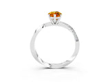 White gold Marquise Cut Citrine Engagement Ring with Side Stone Accents and Four-Prong Setting_87