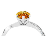 White gold Marquise Cut Citrine Engagement Ring with Side Stone Accents and Four-Prong Setting_88