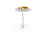 White gold Marquise Cut Citrine Floral Double Halo Engagement Ring with Prong Setting_38