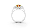 White gold Marquise Cut Citrine Floral Double Halo Engagement Ring with Prong Setting_41