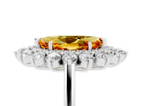 White gold Marquise Cut Citrine Floral Double Halo Engagement Ring with Prong Setting_41