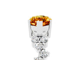 White gold Marquise Cut Citrine Scattered Round Accent Ring with Prong Setting_29