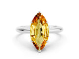 White gold Marquise Cut Citrine Solitaire Engagement Ring with Cathedral Setting and Four-Prong Mount_108