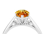 White gold Marquise Cut Citrine Solitaire Engagement Ring with Cathedral Setting and Four-Prong Mount_112