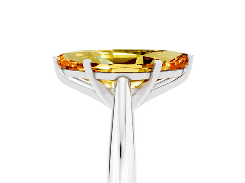 White gold Marquise Cut Citrine Solitaire Engagement Ring with Cathedral Setting and Four-Prong Mount_29
