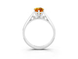 White gold Marquise Cut Citrine Solitaire Engagement Ring with Cathedral Setting and Four-Prong Mount_33