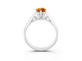 White gold Marquise Cut Citrine Solitaire Engagement Ring with Cathedral Setting and Four-Prong Mount_39