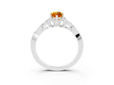White gold Marquise Cut Citrine Solitaire Engagement Ring with Celtic Knot Band and Four-Prong Setting_3