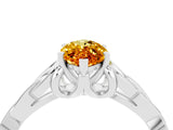 White gold Marquise Cut Citrine Solitaire Engagement Ring with Celtic Knot Band and Four-Prong Setting_4
