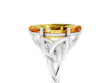 White gold Marquise Cut Citrine Solitaire Engagement Ring with Celtic Knot Band and Four-Prong Setting_5