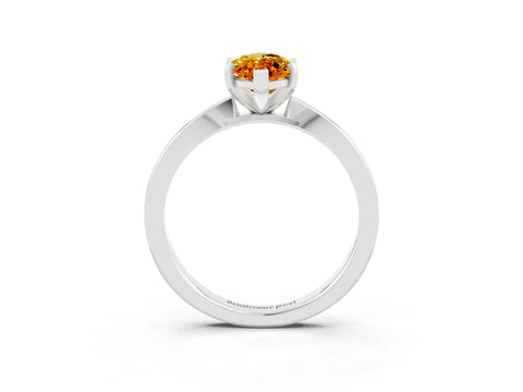 White gold Marquise Cut Citrine Solitaire Engagement Ring with Classic Band and Four-Prong Setting_27