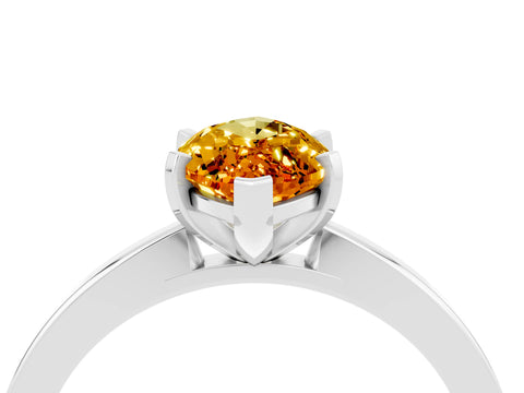 White gold Marquise Cut Citrine Solitaire Engagement Ring with Classic Band and Four-Prong Setting_28