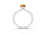 White gold Marquise Cut Citrine Solitaire Engagement Ring with Pavé Band and Four-Prong Setting_3