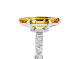 White gold Marquise Cut Citrine Solitaire Engagement Ring with Pavé Band and Four-Prong Setting_5