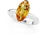 White gold Marquise Cut Citrine Solitaire Engagement Ring with Round Band and Four-Prong Setting_1