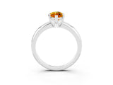 White gold Marquise Cut Citrine Solitaire Engagement Ring with Round Band and Four-Prong Setting_3