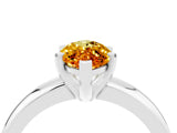 White gold Marquise Cut Citrine Solitaire Engagement Ring with Round Band and Four-Prong Setting_4