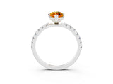 White gold Marquise Cut Citrine Solitaire Pavé Band with Four-Prong Setting_3