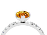 White gold Marquise Cut Citrine Solitaire Pavé Band with Four-Prong Setting_4
