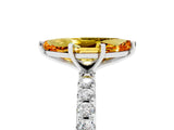 White gold Marquise Cut Citrine Solitaire Pavé Band with Four-Prong Setting_5