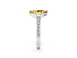White gold Marquise Cut Citrine Solitaire Pavé Engagement Ring with Round Band and Prong Setting_14