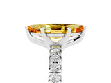 White gold Marquise Cut Citrine Solitaire Pavé Engagement Ring with Round Band and Prong Setting_17