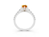 White gold Marquise Cut Citrine Solitaire Ring with Cathedral Setting and Pavé Band_3