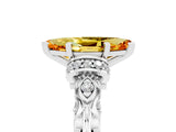 White gold Marquise Cut Citrine Solitaire Ring with Filigree Band and Four-Prong Setting_29