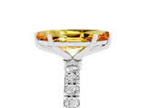 White gold Marquise Cut Citrine Solitaire Ring with Pavé Accents and Four-Prong Setting_5