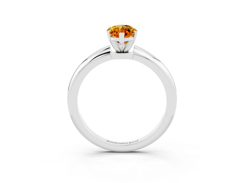 White gold Marquise Cut Citrine Solitaire Ring with Six-Prong Setting and Classic Band_3