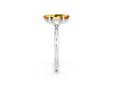 White gold Marquise Cut Citrine Solitaire Ring with Thin Band and Four-Prong Setting_14