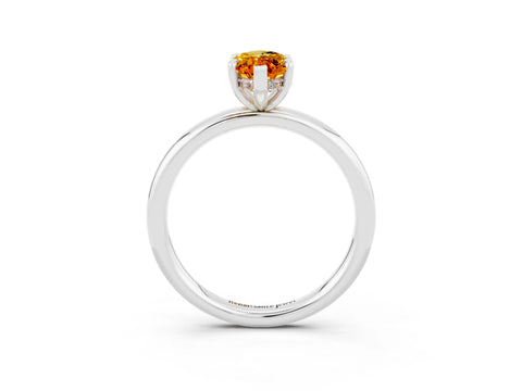 White gold Marquise Cut Citrine Solitaire Ring with Thin Band and Four-Prong Setting_15