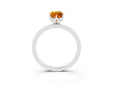White gold Marquise Cut Citrine Solitaire Ring with Thin Band and Prong Setting_15