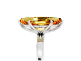 White gold Marquise Cut Citrine Solitaire Ring with Thin Band and Prong Setting_17